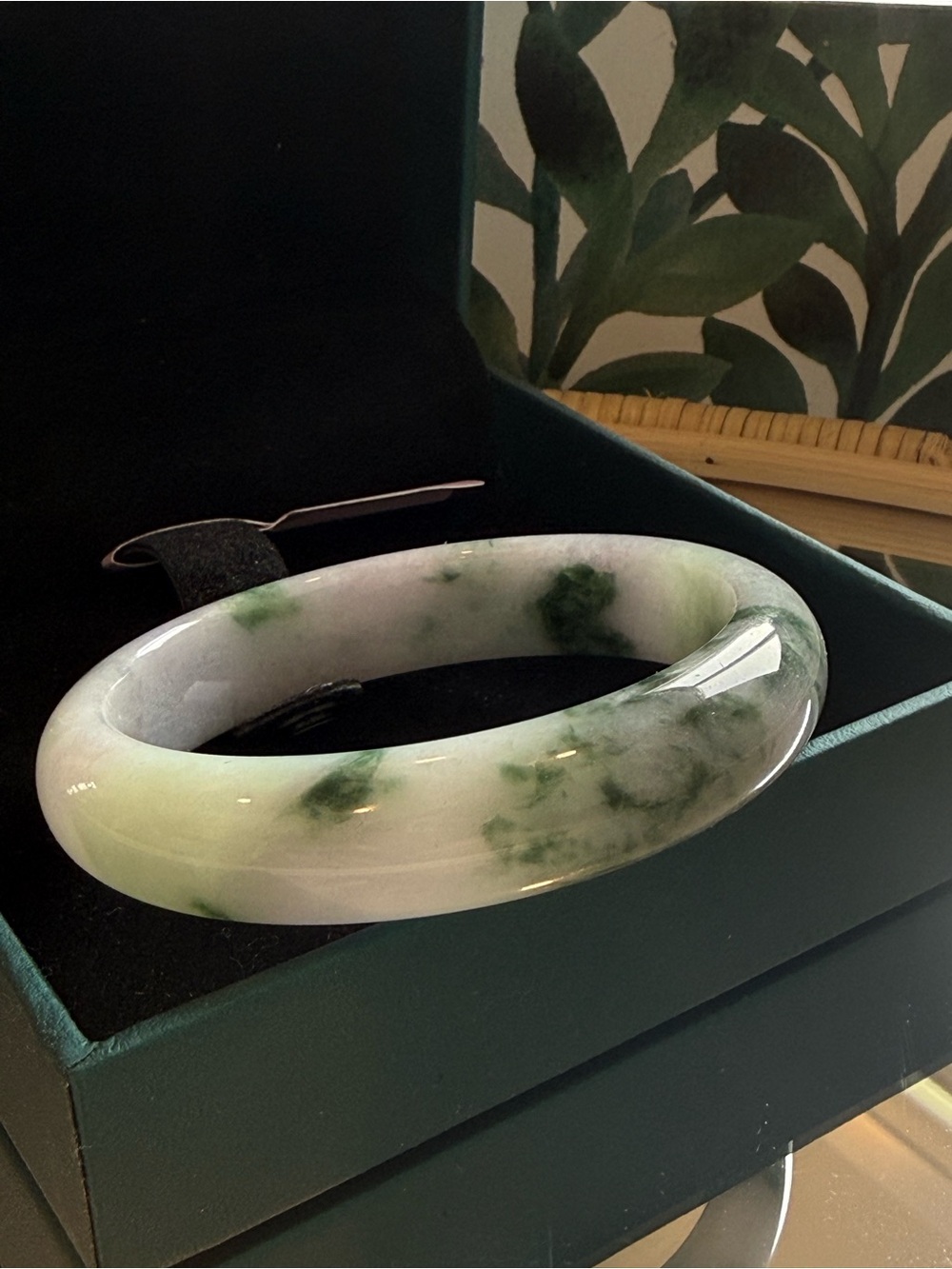 $4000CAD GIA Appraisal Jade-Inspired Green & White Bangle Bracelet size 58mm - Picture 2 of 14